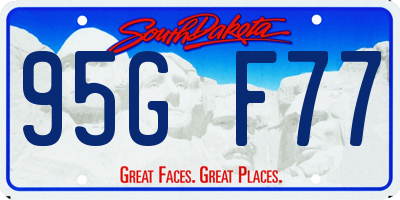 SD license plate 95GF77