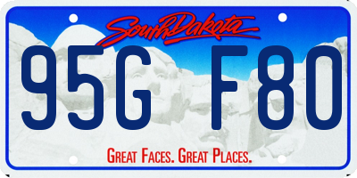 SD license plate 95GF80