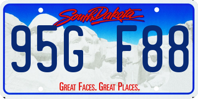 SD license plate 95GF88