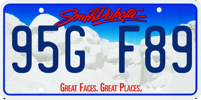 SD license plate 95GF89