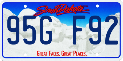 SD license plate 95GF92