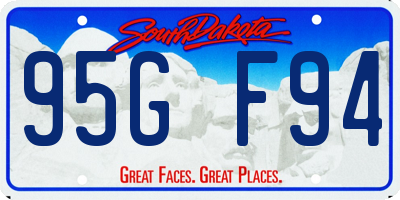 SD license plate 95GF94