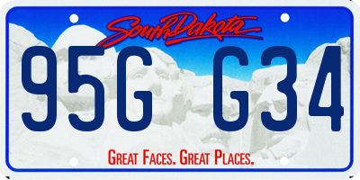 SD license plate 95GG34