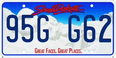 SD license plate 95GG62