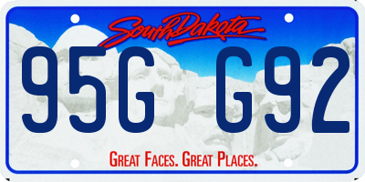 SD license plate 95GG92