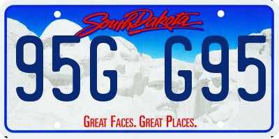 SD license plate 95GG95