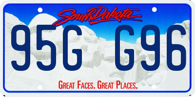 SD license plate 95GG96
