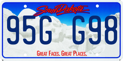 SD license plate 95GG98