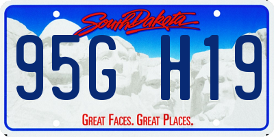 SD license plate 95GH19