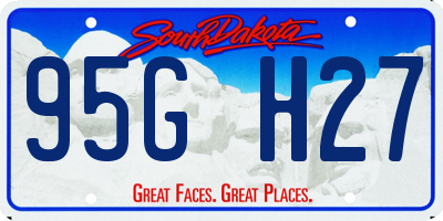 SD license plate 95GH27