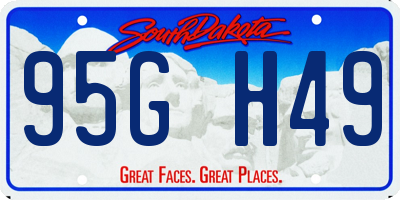 SD license plate 95GH49