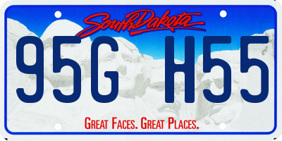 SD license plate 95GH55