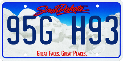 SD license plate 95GH93