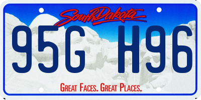 SD license plate 95GH96