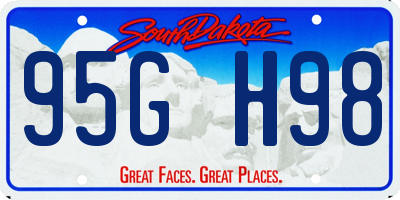 SD license plate 95GH98