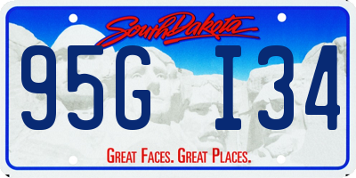 SD license plate 95GI34