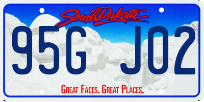 SD license plate 95GJ02