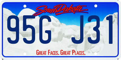 SD license plate 95GJ31