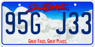 SD license plate 95GJ33