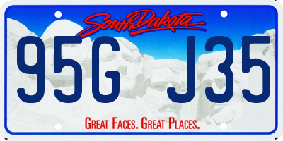 SD license plate 95GJ35