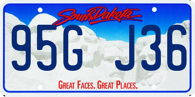 SD license plate 95GJ36