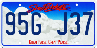 SD license plate 95GJ37