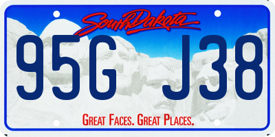 SD license plate 95GJ38