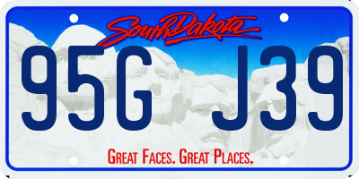 SD license plate 95GJ39