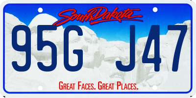SD license plate 95GJ47