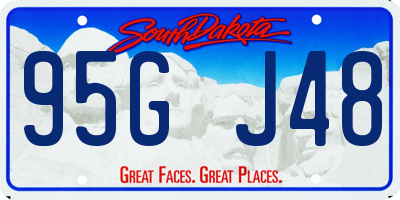SD license plate 95GJ48