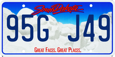 SD license plate 95GJ49