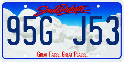 SD license plate 95GJ53