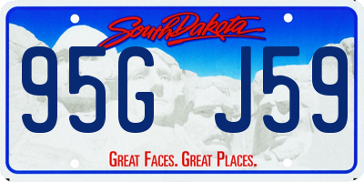 SD license plate 95GJ59