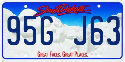 SD license plate 95GJ63