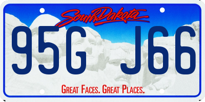 SD license plate 95GJ66