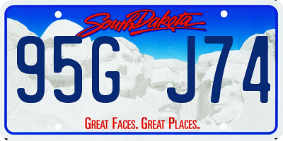 SD license plate 95GJ74