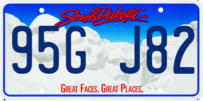 SD license plate 95GJ82