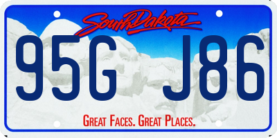 SD license plate 95GJ86