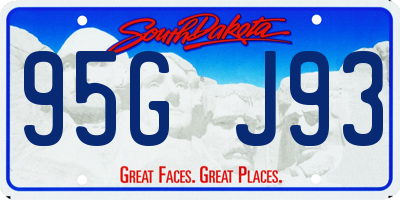 SD license plate 95GJ93