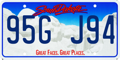 SD license plate 95GJ94