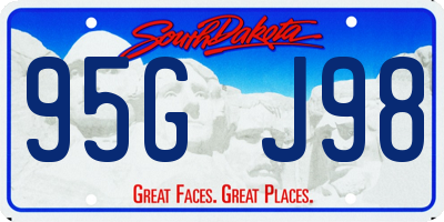 SD license plate 95GJ98