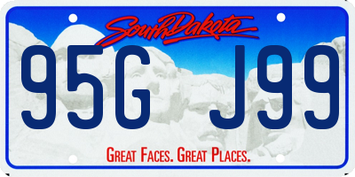 SD license plate 95GJ99