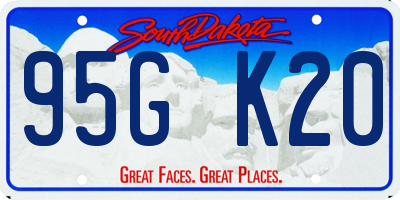 SD license plate 95GK20