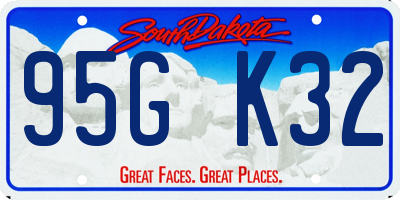 SD license plate 95GK32
