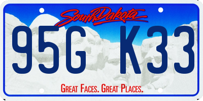 SD license plate 95GK33