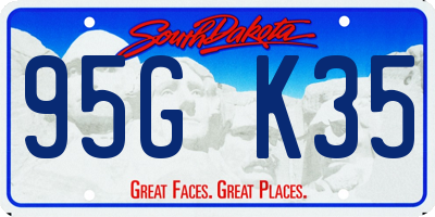 SD license plate 95GK35