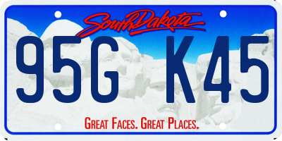 SD license plate 95GK45
