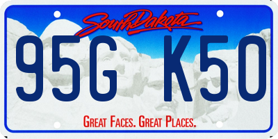 SD license plate 95GK50