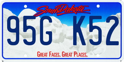 SD license plate 95GK52