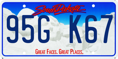 SD license plate 95GK67